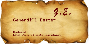 Generál Eszter névjegykártya